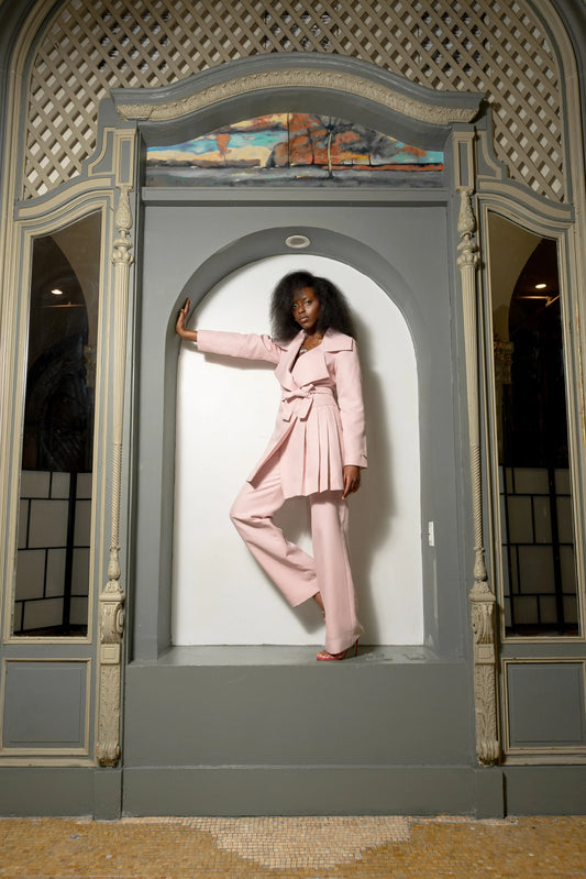 Pink Belted Power Suit Toussaint Lea