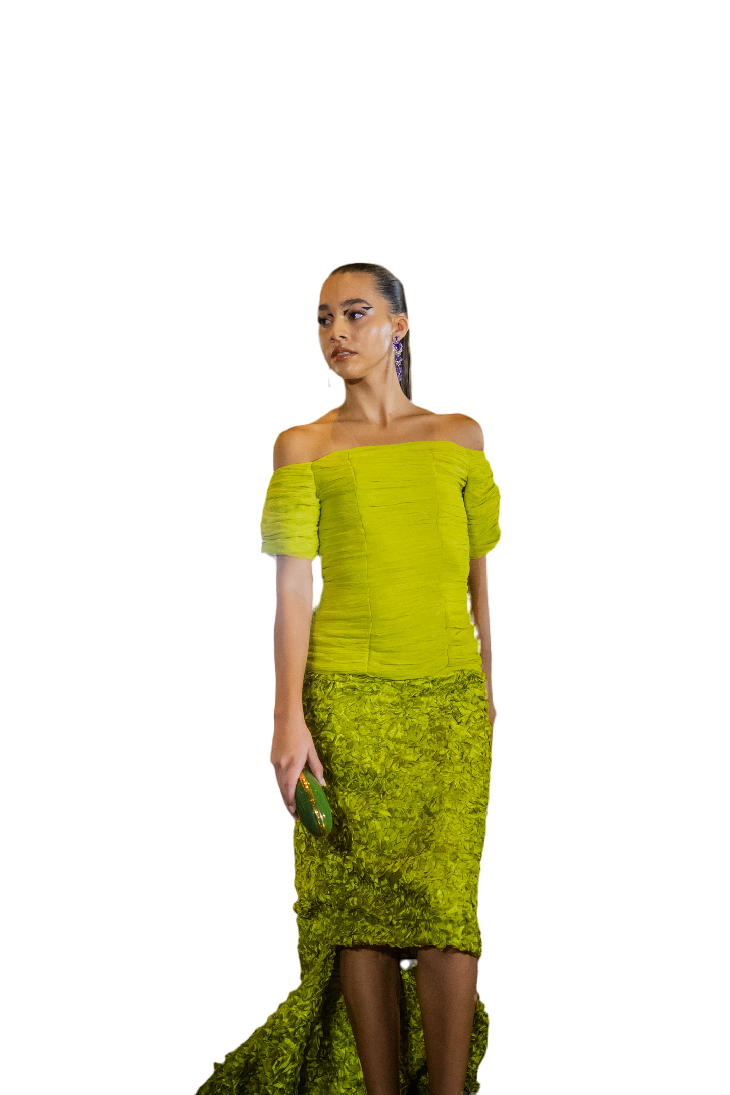 Lime Oasis Off-Shoulder Dress