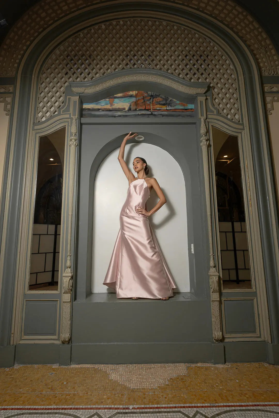 Blush Satin Gown Toussaint Lea