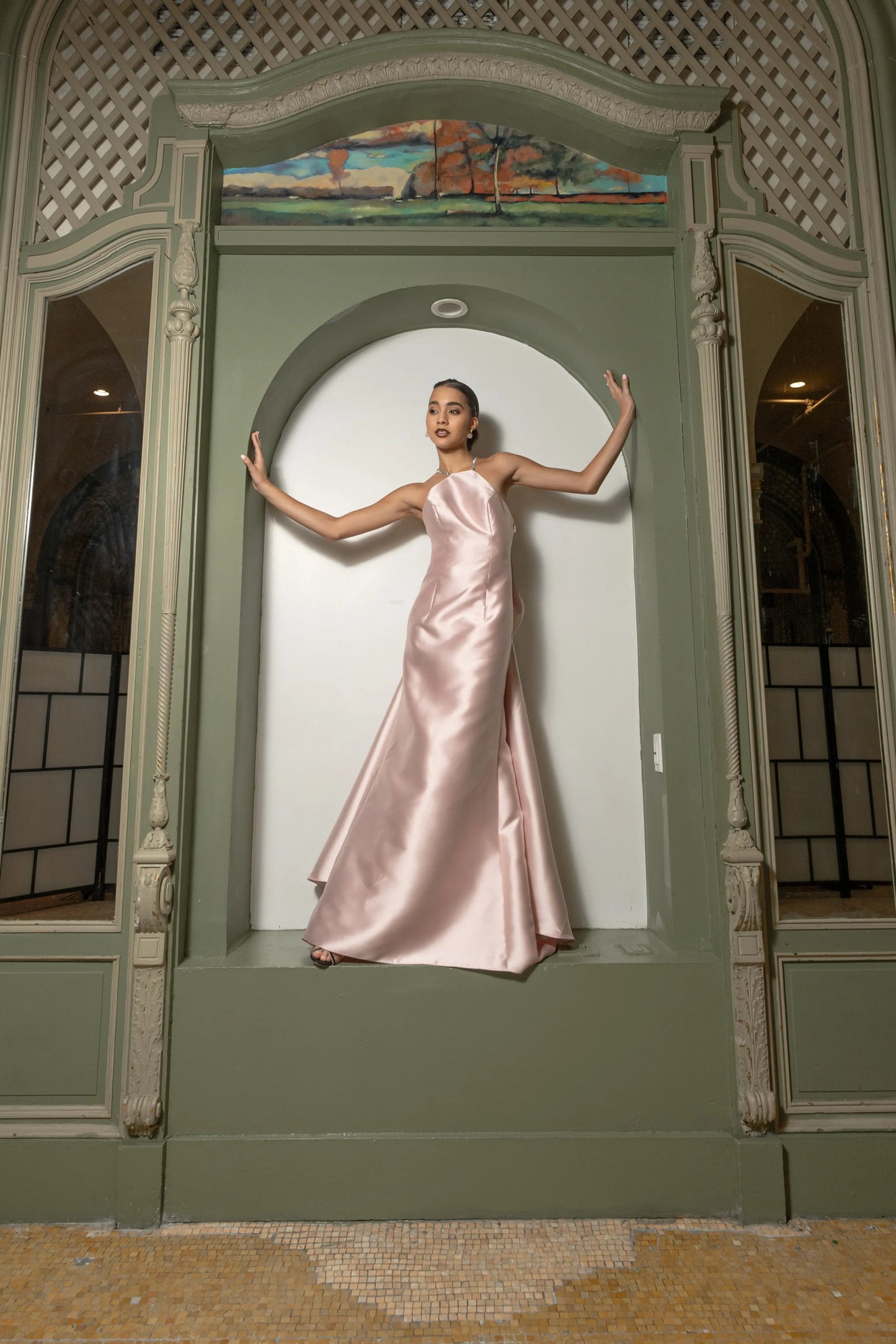 Blush Satin Gown Toussaint Lea