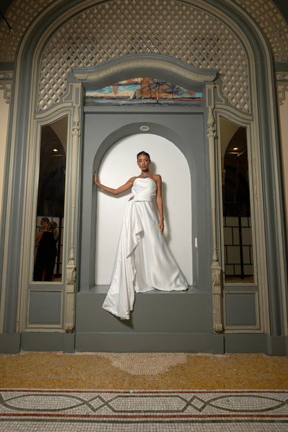 Celeste Draped Satin Gown - Toussaint Lea