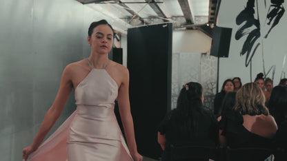 Ethereal Blush Satin Gown
